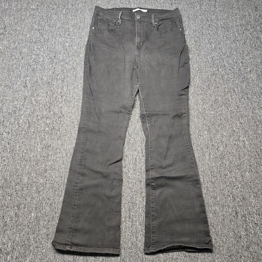 Levis 725 Womens Jeans 32x30 High Rise Bootcut Soft Black Stretch Denim Pants